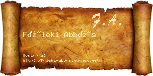 Füleki Abbás névjegykártya